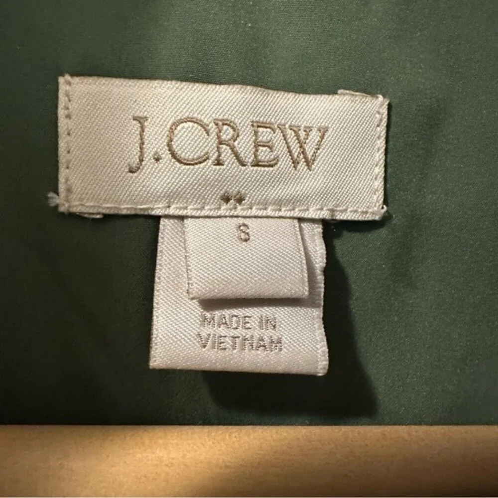 J.Crew Down Quilted Puffer Vest Olive Green Full Zip Women’s Small Cozy Layer - Picture 8 of 11